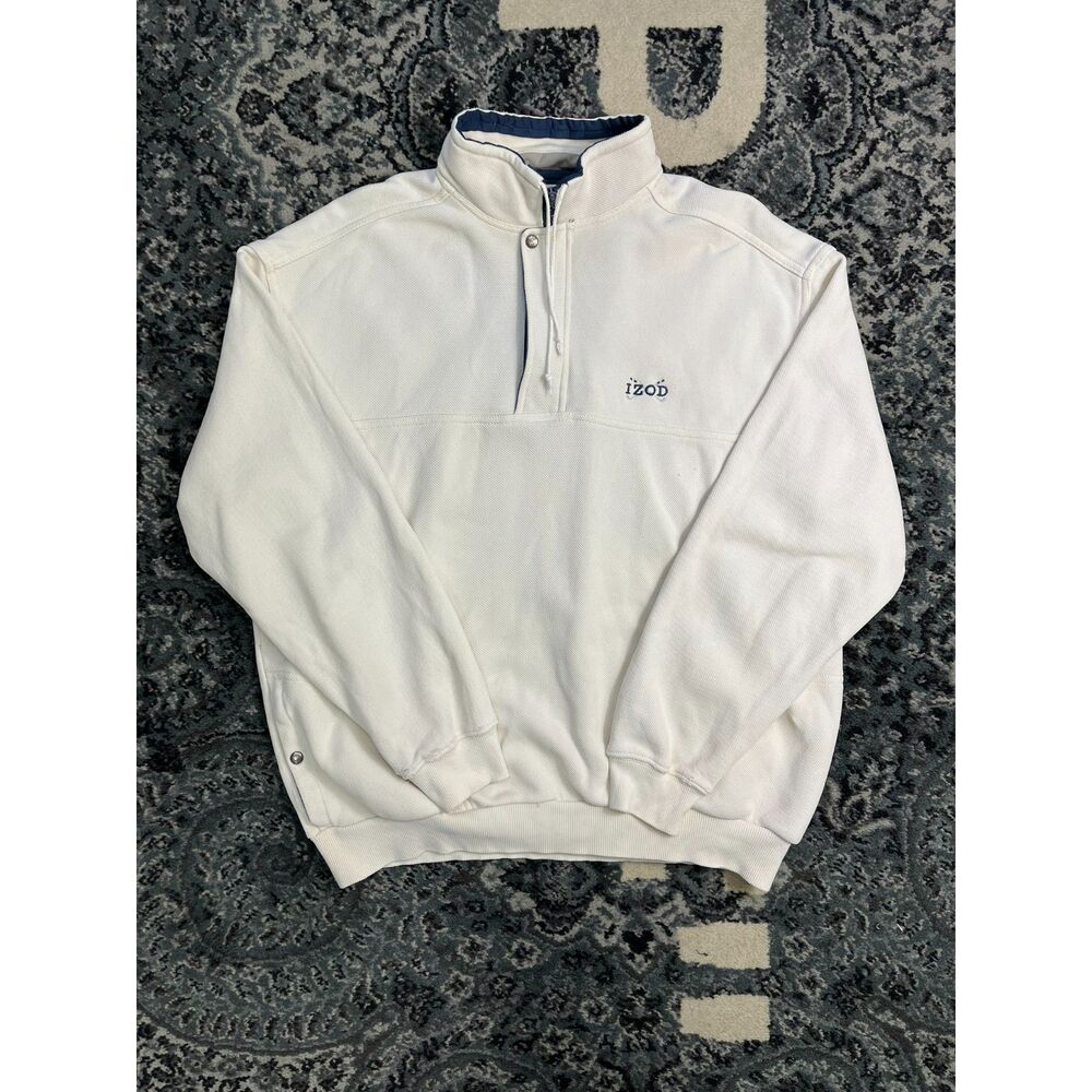 Vintage Men Izod 1/4 zip Pullover Sweatshirt Size L